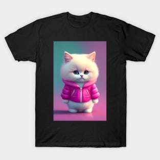 Adorable Cat Illustration- Modern Digital Art T-Shirt